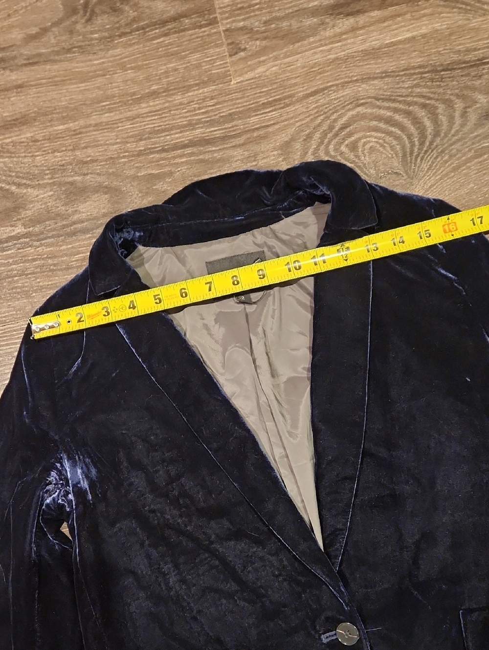 ❤️ BANANA REPUBLIC SLOUCHY VELVET ONE BUTTON BLAZER JACKET - MIDNIGHT BLUE, 2 - Picture 10 of 11